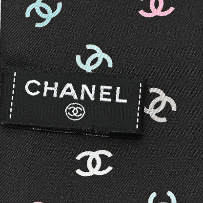 Chanel Silk CC Slim Bandeau Scarf Multicolor Black Pink 3 of 3