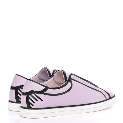 Fendi X JOSHUA VIDES Nappa Rockoclick Slip On Sneakers 39.5 Pink Xiloph White Black 4 of 9