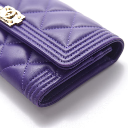 Chanel Lambskin Quilted Medium Boy Flap Wallet Purple 13 of 15