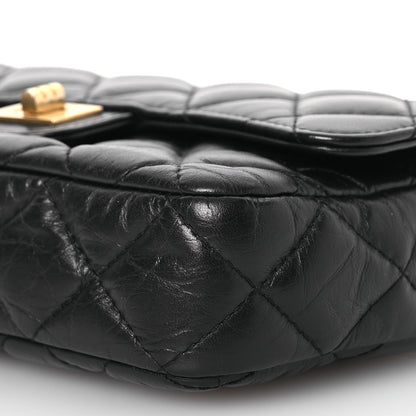 Chanel Aged Calfskin Quilted Reissue 2.55 Phone Holder With Chain Black 14 of 16