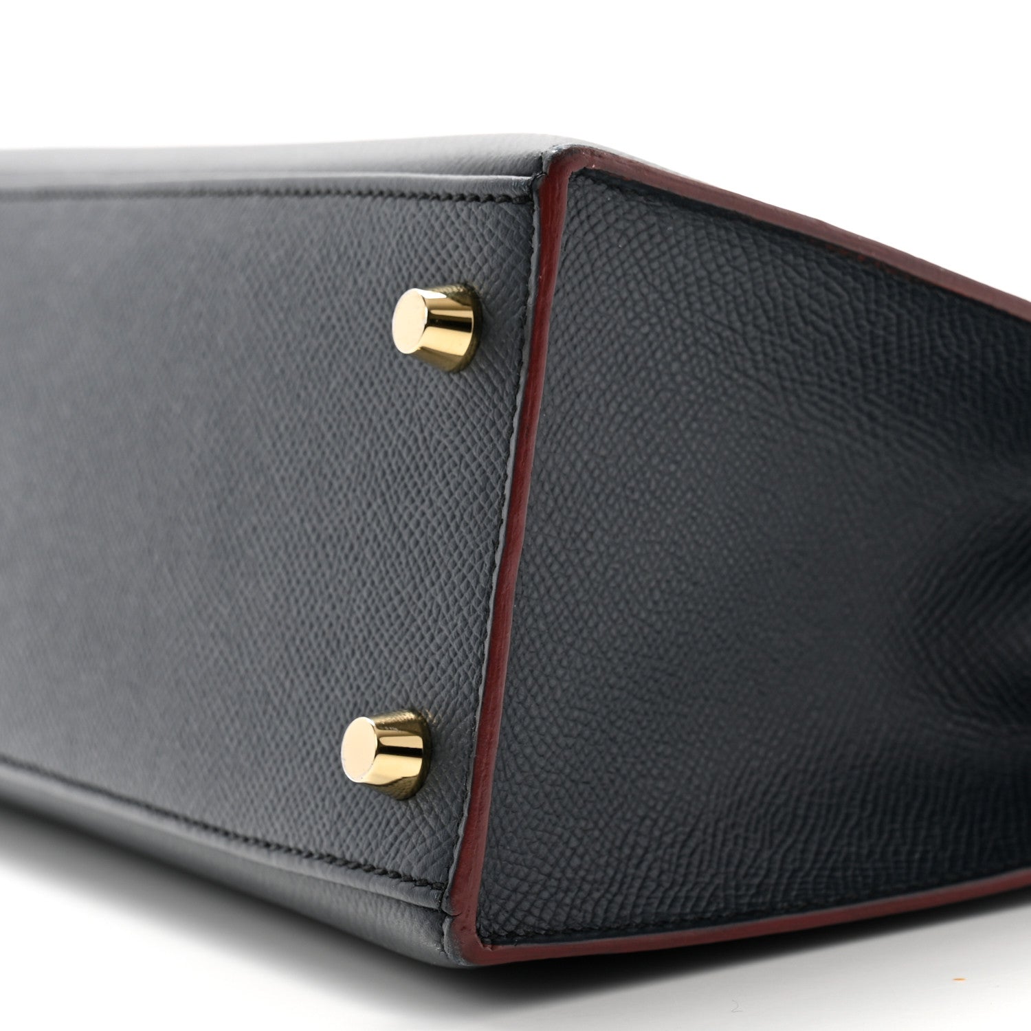 Hermes Epsom Contour Kelly Sellier 25 Bleu Indigo Rouge H 10 of 13