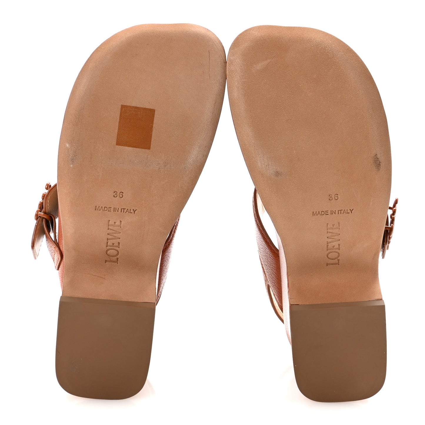 Calfskin Medallion Buckle Ease 90mm Flatform Sandal 36 Tan