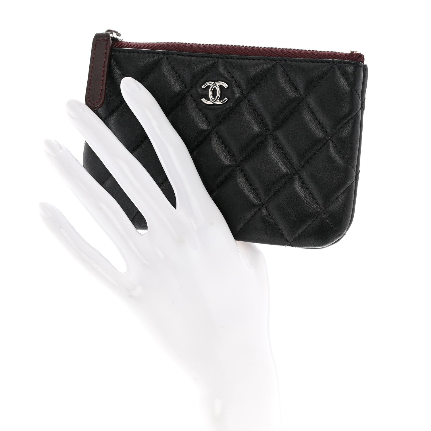 Chanel Lambskin Quilted Small Cosmetic Case Black 2 of 11