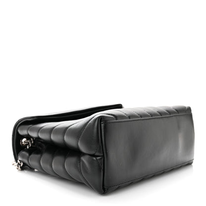 Saint Laurent SAINT LAURENT Calfskin Y Quilted Monogram Small Loulou Chain Satchel Black 3 of 9