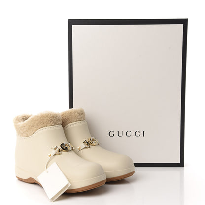 Gucci Rubber Wool Womens Crossy Ankle Boots 36 Mystic White Butterscotch 10 of 10