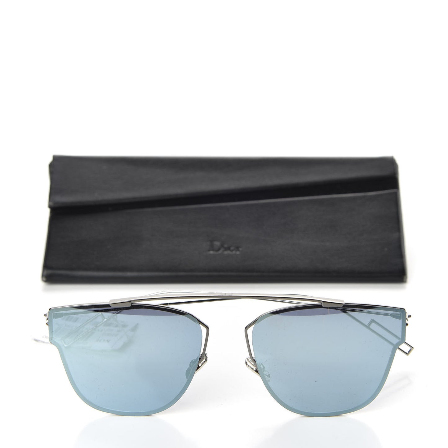 HOMME Metal Mirrored Geometric Sunglasses Palladium
