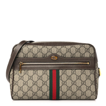 Gucci GG Supreme Monogram Web Small Ophidia Shoulder Bag Brown 1 of 9