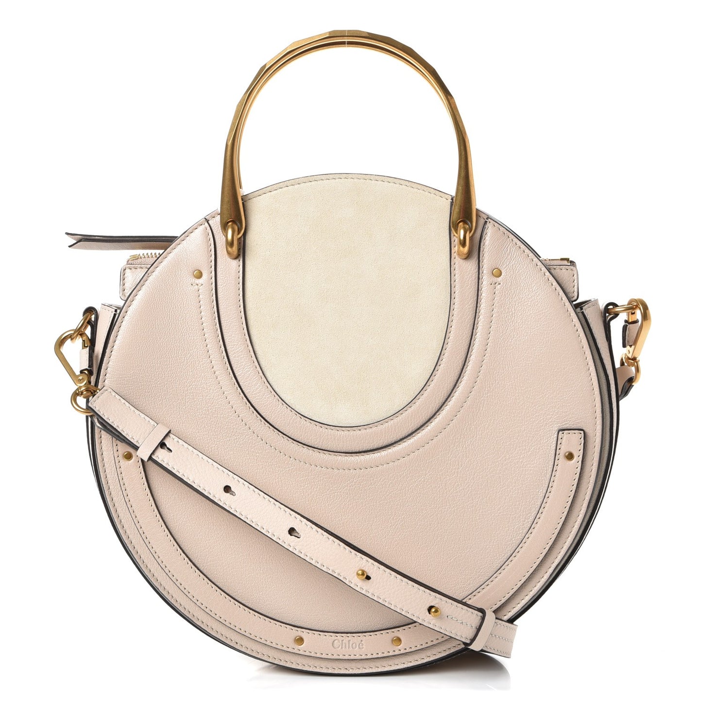 Goatskin Suede Medium Pixie Bag Abstract White