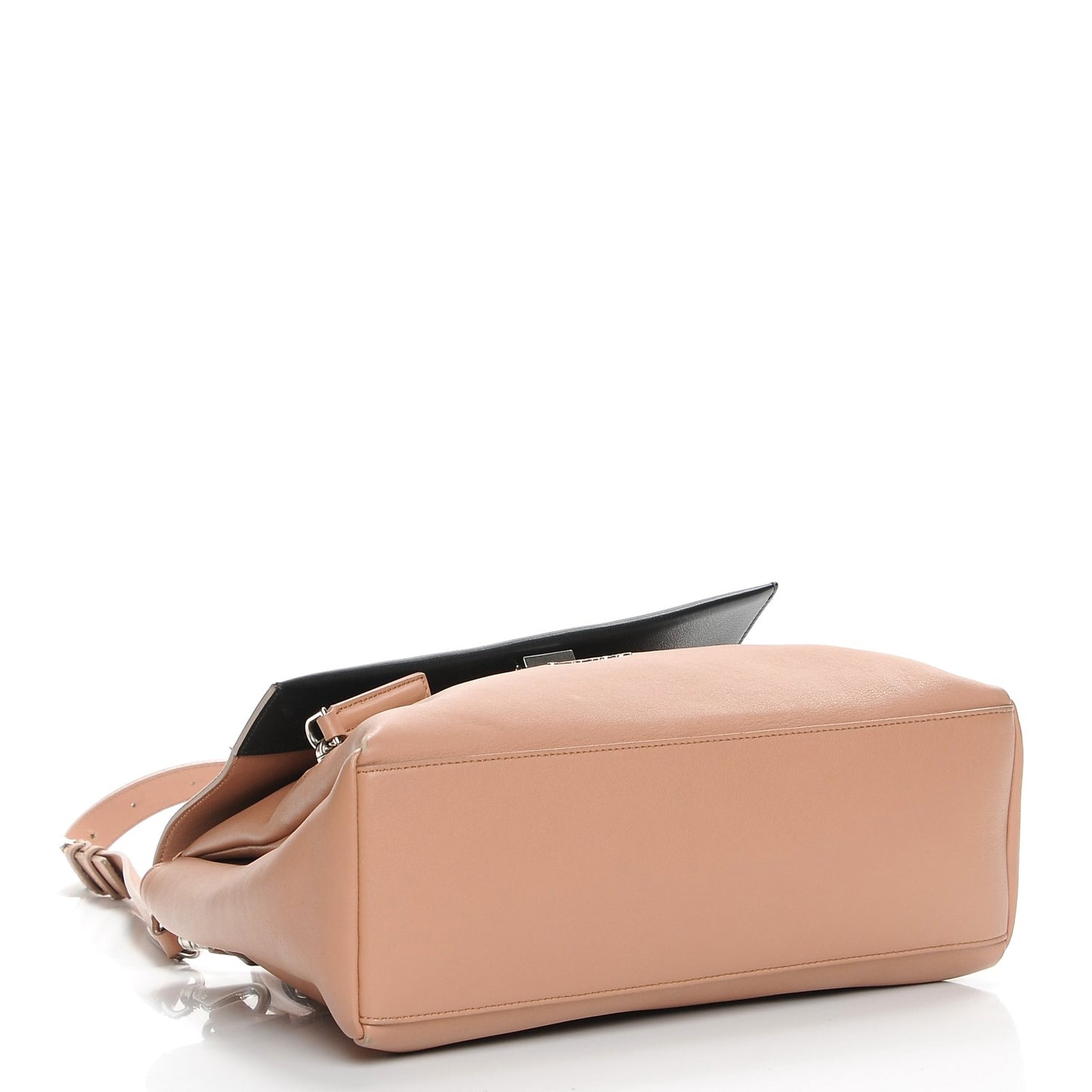 Calfskin Medium Bi-Color Pandora Pure Flap Bag Pink Black