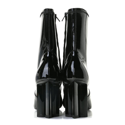 Louis Vuitton Patent Silhouette Ankle Boots 38.5 Black 5 of 12