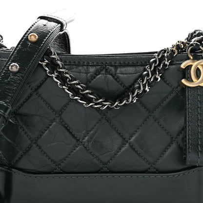 Chanel Aged Calfskin Quilted Small Gabrielle Hobo Dark Green 9 of 13