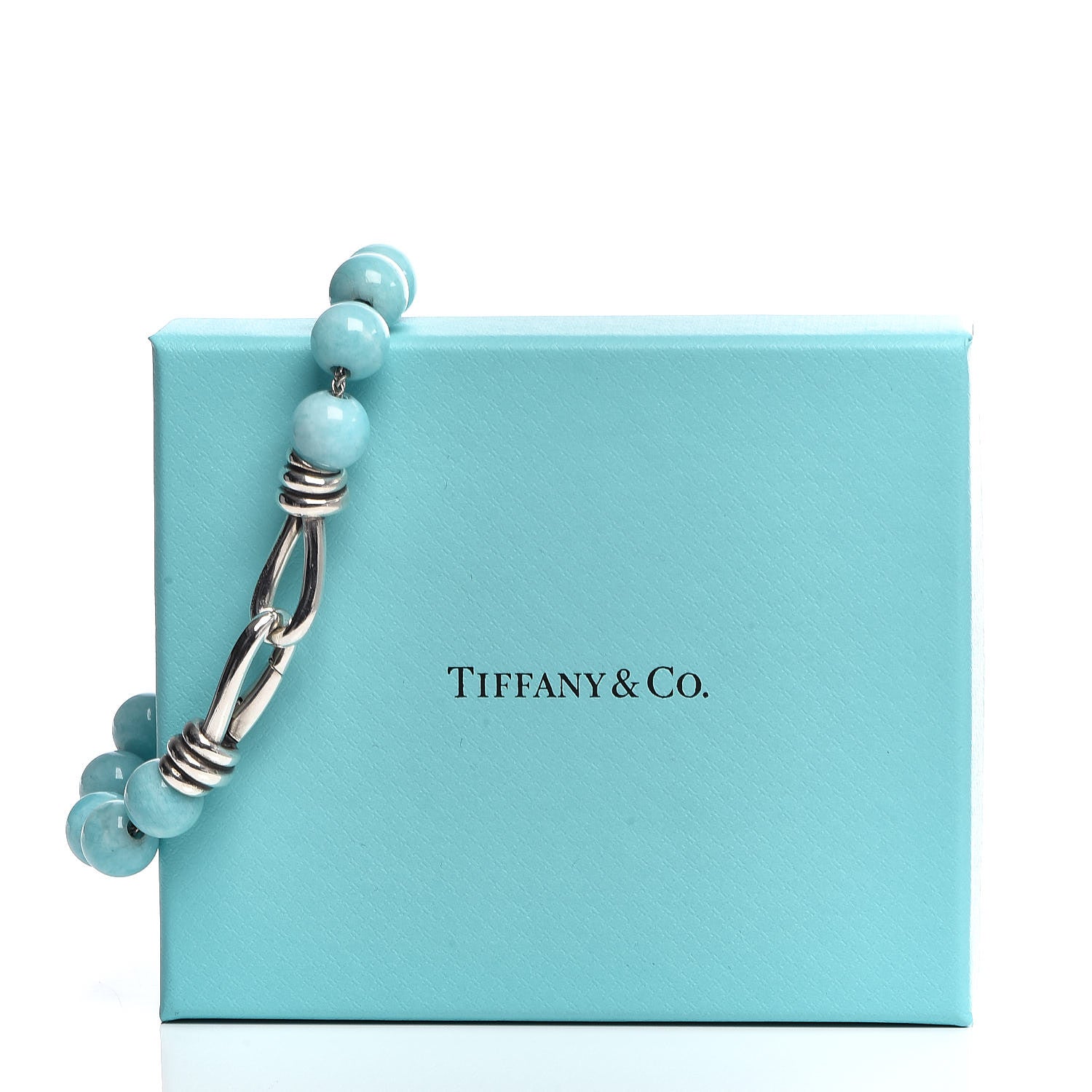 Tiffany Sterling Silver Amazonite Paloma Picasso Knot Bead Bracelet 7 of 7