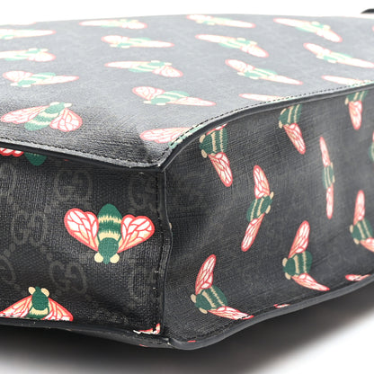 Gucci GG Supreme Monogram Bee Multicolor Appia Calfskin Vertical Tote Black Multicolor 10 of 10