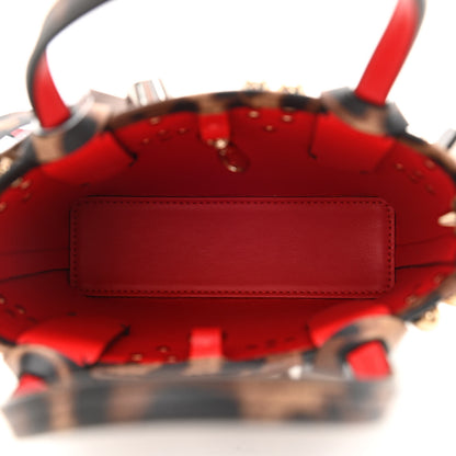 Christian Louboutin Calfskin Leopard Spike Studded Mini North South Cabata Tote Multicolor 5 of 7