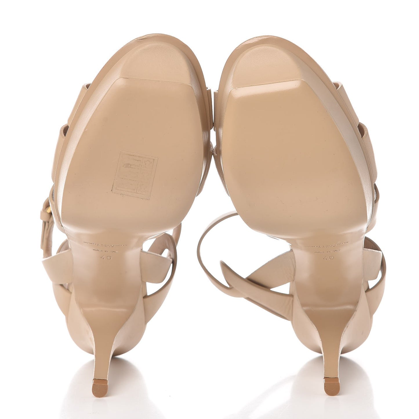 Calfskin Tribute 75 Platform Sandals 40 Nude Powder