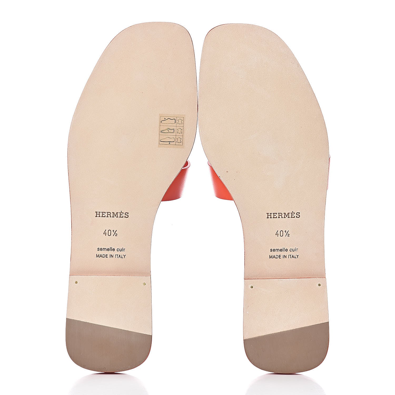 Hermes Calfskin Oran Sandals 40.5 Pavot 5 of 9