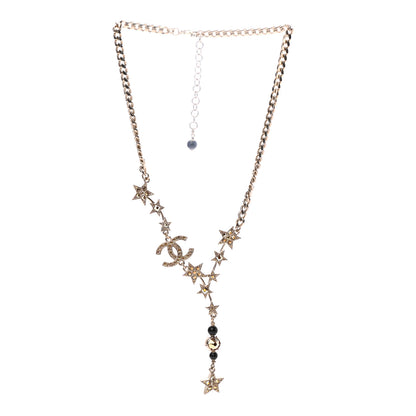 Chanel Crystal Pearl CC Star Necklace Gold Orange 3 of 5