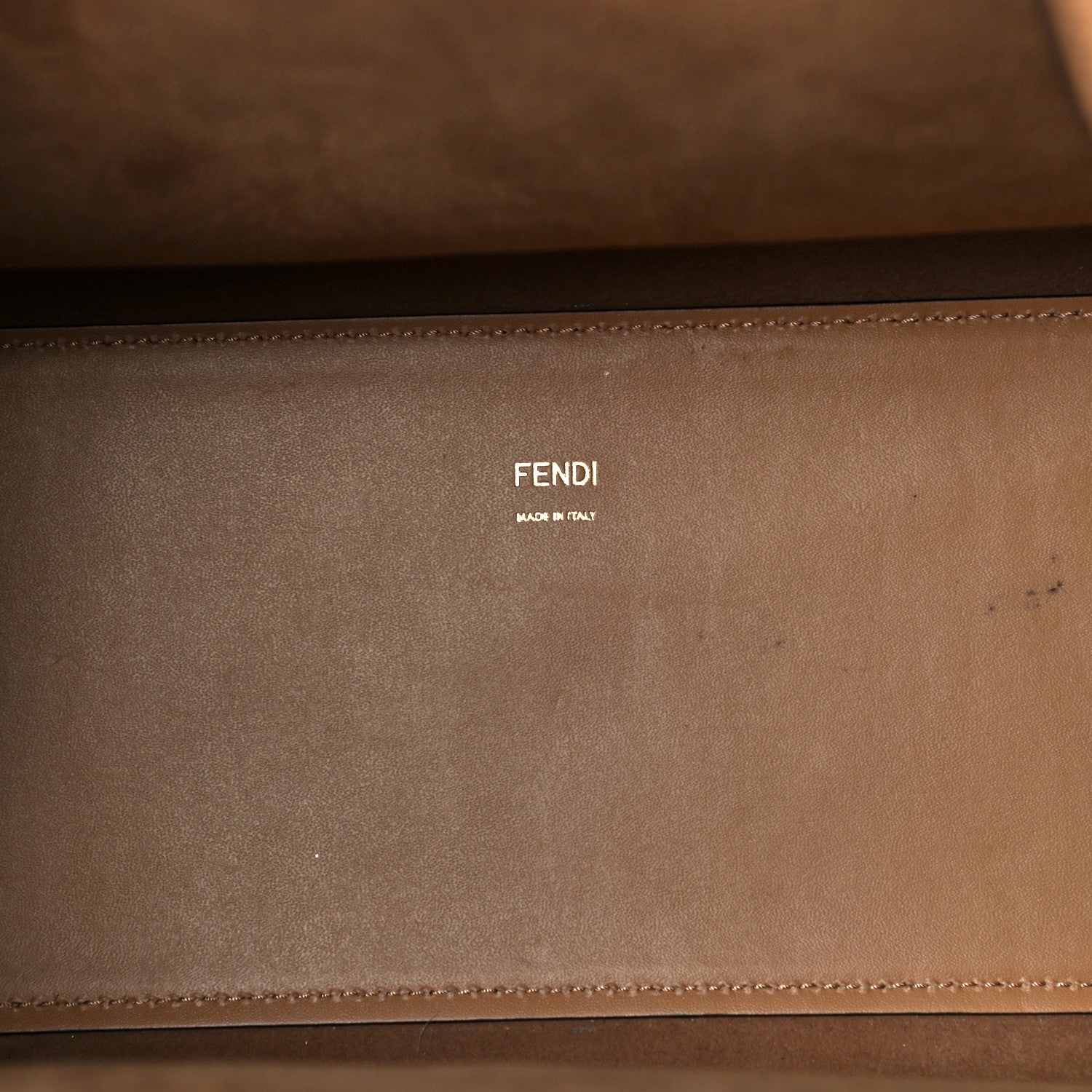 Fendi Vitello King Plexiglass Elaphe Python Print Logo Medium Fendi Sunshine Shopper Tote Miele Scuro Makeup 5 of 9