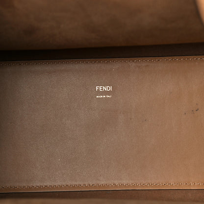 Fendi Vitello King Plexiglass Elaphe Python Print Logo Medium Fendi Sunshine Shopper Tote Miele Scuro Makeup 5 of 9