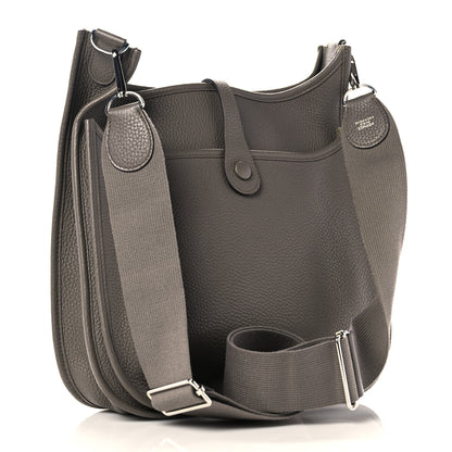 Hermes Taurillon Clemence Evelyne III PM Etain 3 of 11