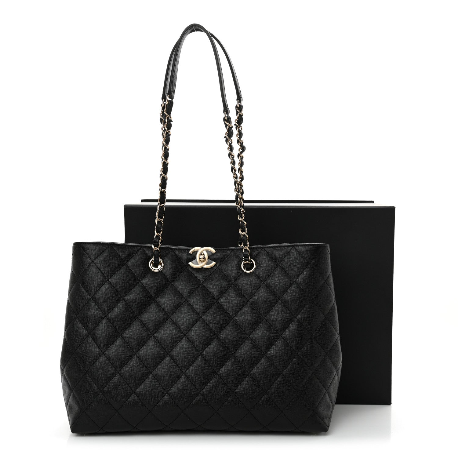 Chanel Caviar Quilted Small Shopping Tote Black 11 of 11