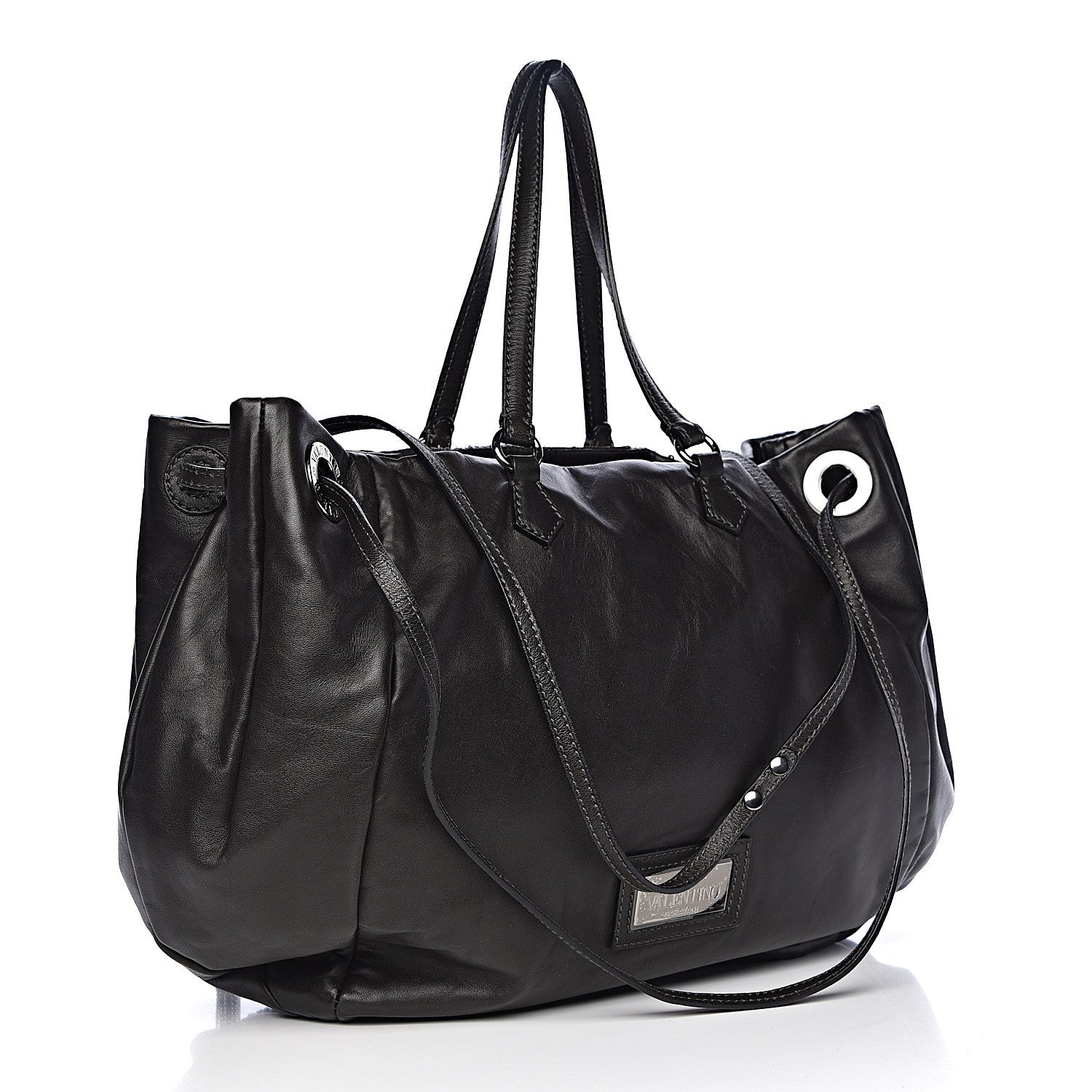 Valentino Garavani Nappa Sequin Chain Glam Tote Dark Grey 4 of 11
