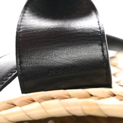 Chloe Raffia Smooth Calfskin Small Sense Basket Black 7 of 10