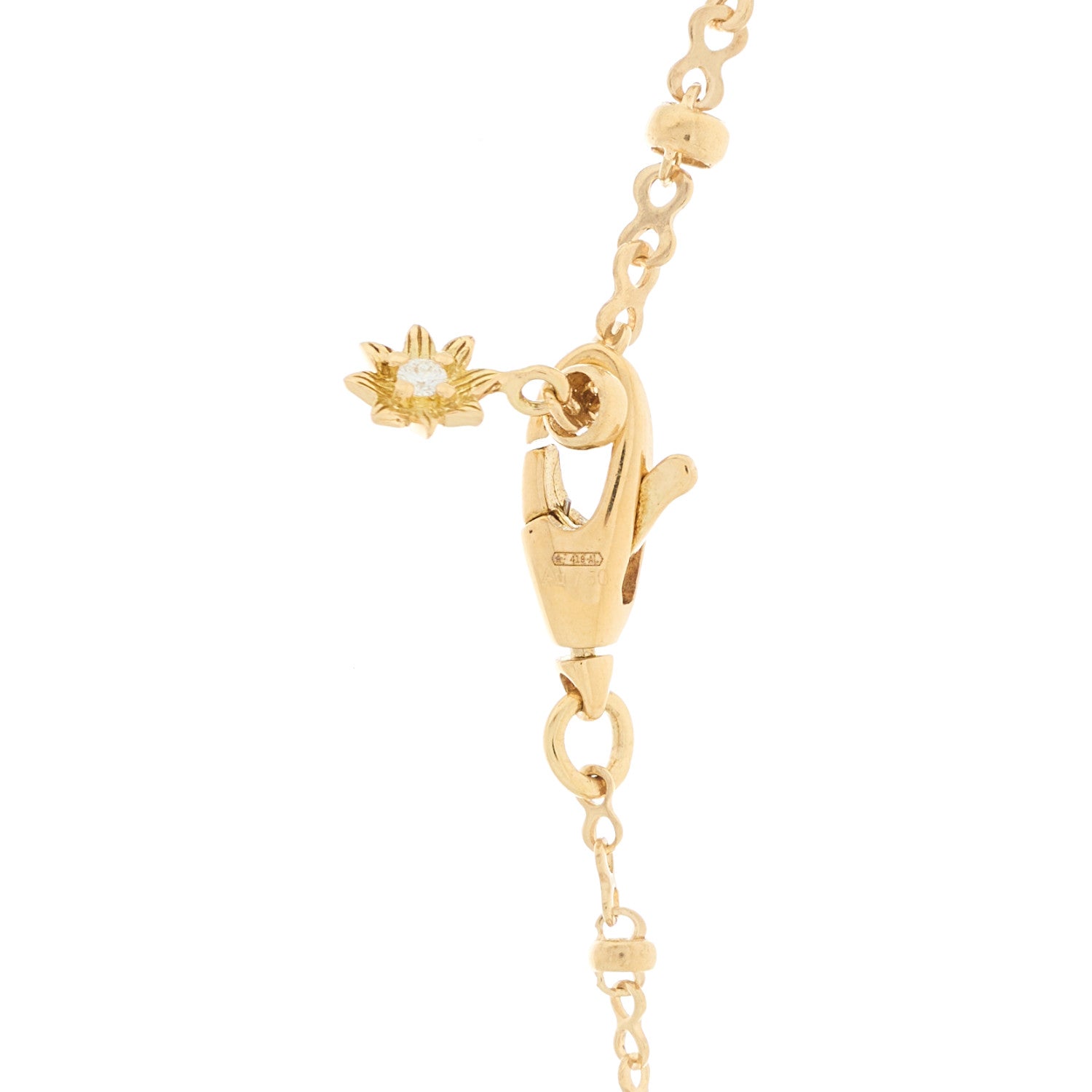 Gucci 18K Yellow Gold Diamond Flora Necklace 7 of 7