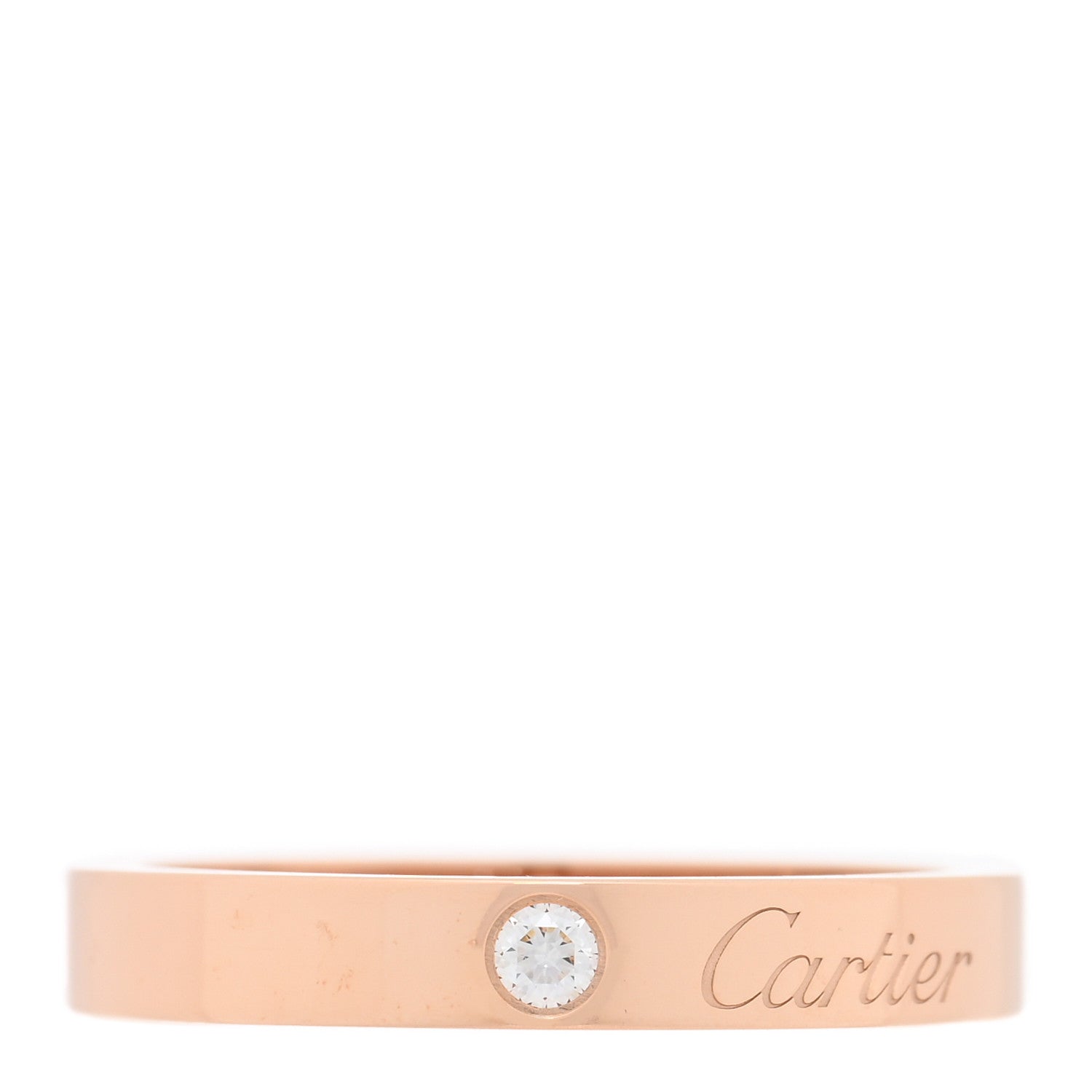 Cartier 18K Pink Gold Diamond 3mm C De Cartier Wedding Band Ring 52 6 1 of 4