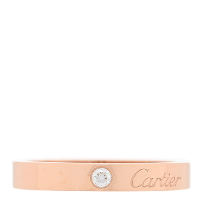 Cartier 18K Pink Gold Diamond 3mm C De Cartier Wedding Band Ring 52 6 1 of 4