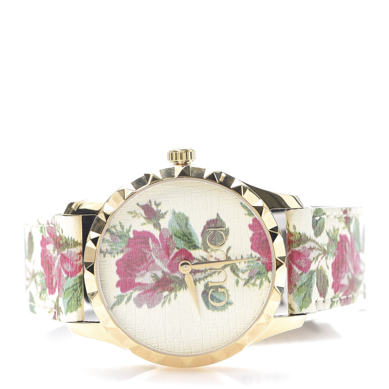Gucci Stainless Steel Calfskin 38mm G-Timeless Floral Quartz Watch Ivory 4 of 6