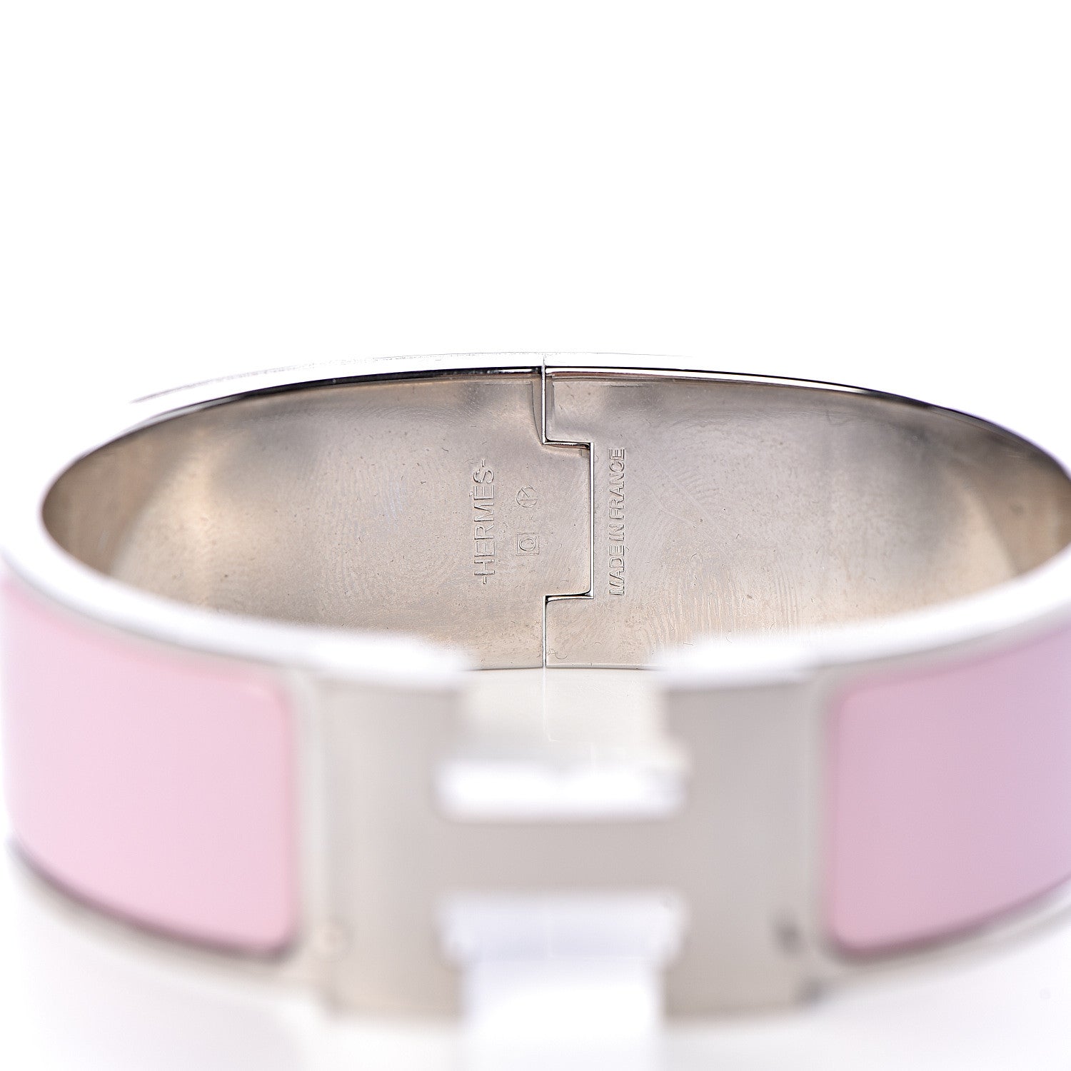 Hermes Enamel Wide Clic Clac H Bracelet GM Rose Dragee 4 of 4