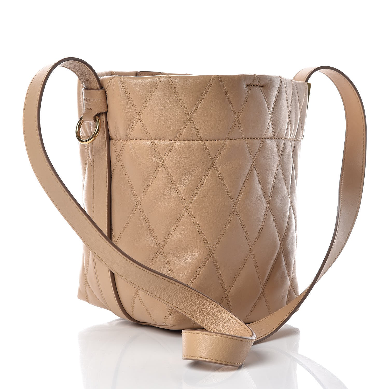 Givenchy Lambskin Quilted Mini GV Bucket Bag Beige Camel 3 of 11