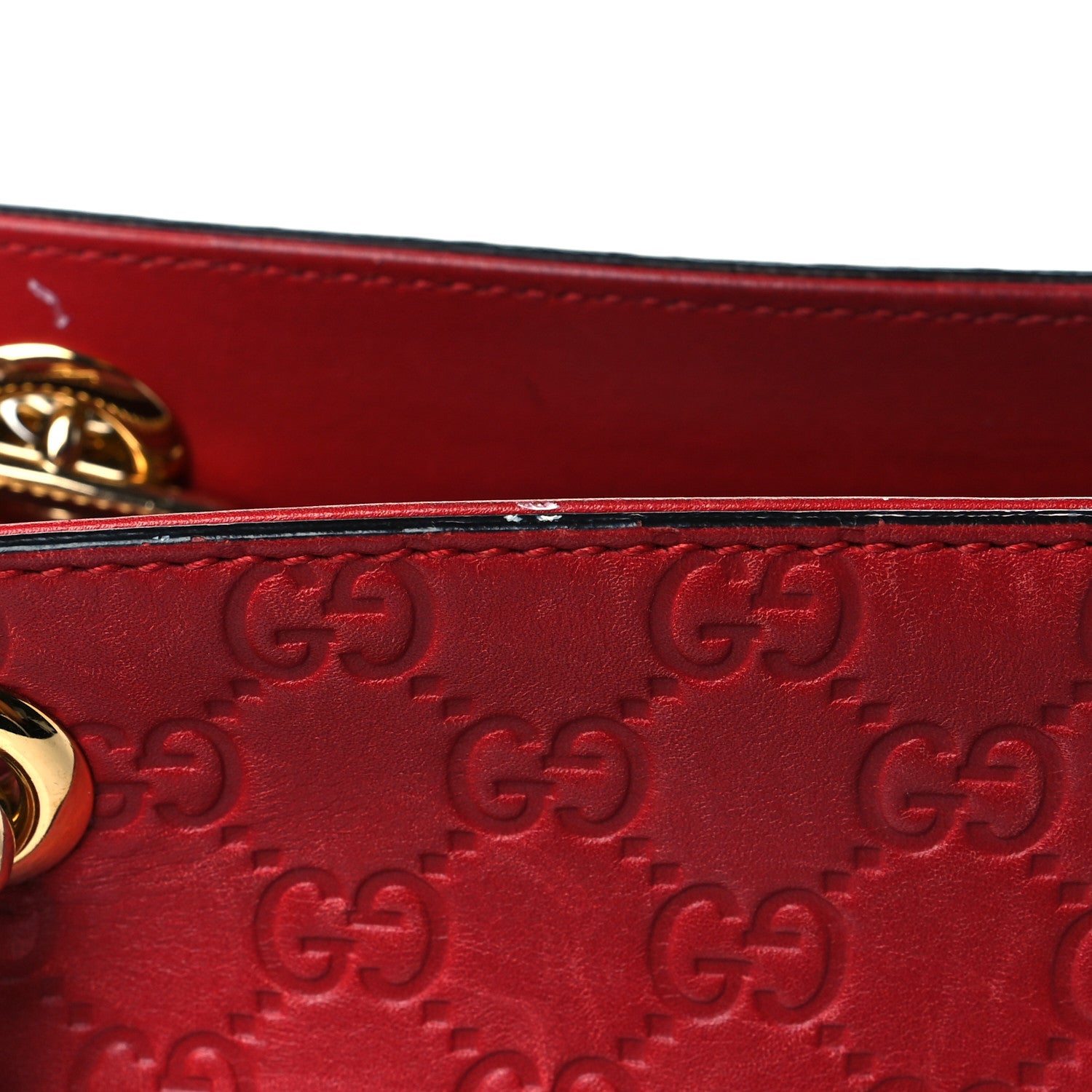 Gucci Guccissima Signature Medium Shoulder Tote Bag Red 15 of 15