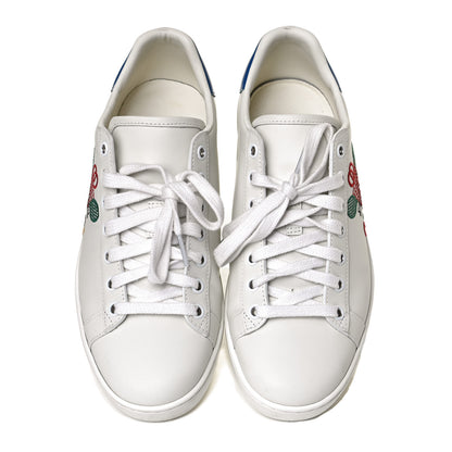 Gucci Calfskin Miro Soft Tennis Embroidered Womens Ace Sneakers 39 White Rio Blue 5 of 12