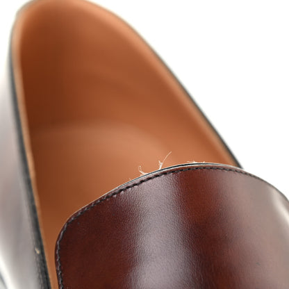 Louis Vuitton Waxed Calfskin Mens Vendome Loafers 9 Brown 9 of 10