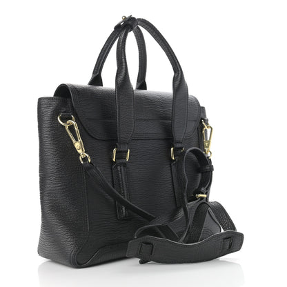 3.1 Phillip Lim Textured Calfskin Medium Pashli Satchel Black 3 of 13