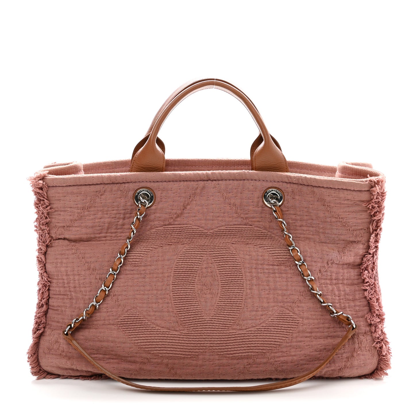 Canvas Large Double Face Shopping Tote Dark Pink