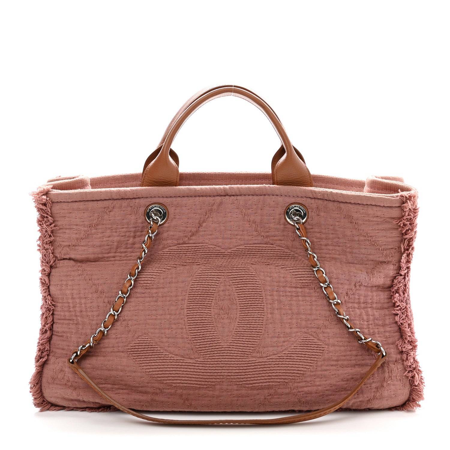 Chanel Canvas Large Double Face Shopping Tote Dark Pink 1 of 11