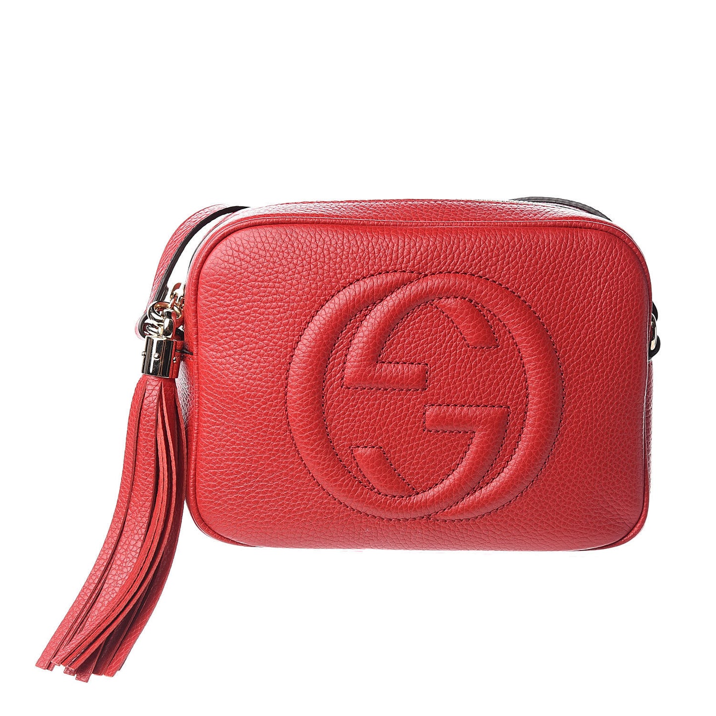 Pebbled Calfskin Small Soho Disco Bag Tabasco Red