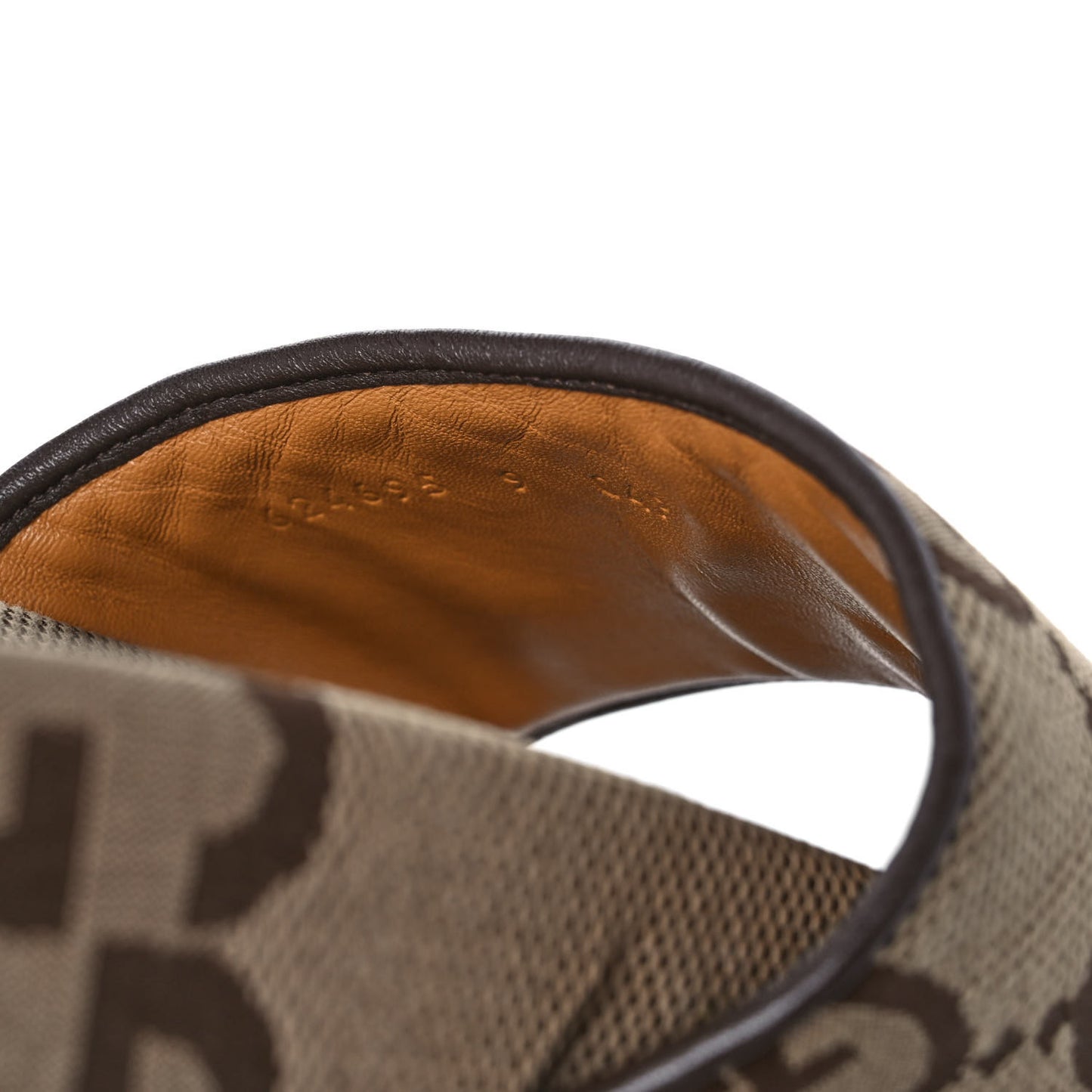 Monogram Jumbo GG Mens Slide Sandals 9 Camel Ebony