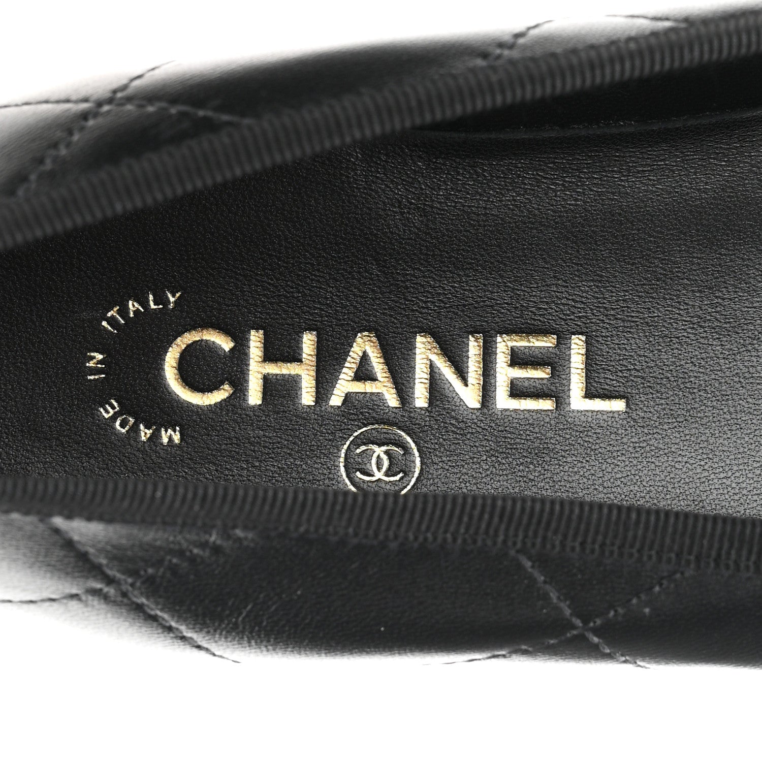 Chanel Lambskin Quilted CC Cambon Ballet Flats 38.5 Black White 8 of 10