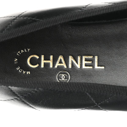 Chanel Lambskin Quilted CC Cambon Ballet Flats 38.5 Black White 8 of 10