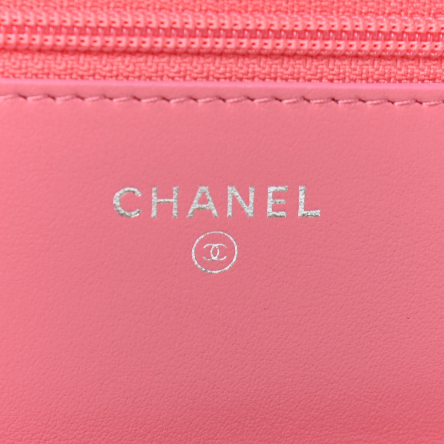 Calfskin Chevron Quilted Boy Wallet On Chain WOC Pink