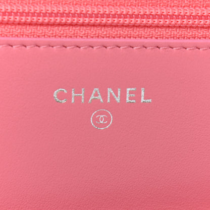 Chanel Calfskin Chevron Quilted Boy Wallet On Chain WOC Pink 8 of 10