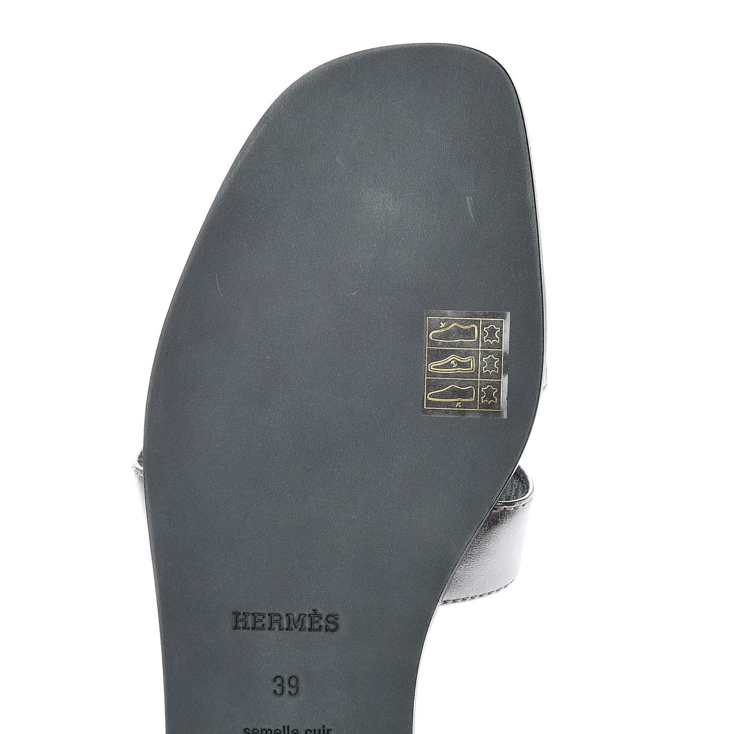Metallic Nappa Calfskin Oran Sandals 39 Argent