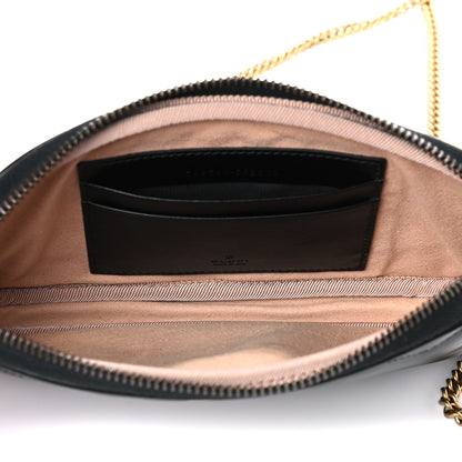 Gucci Calfskin Matelasse Mini GG Marmont Chain Crossbody Bag Black 5 of 10