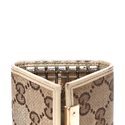 Gucci Monogram Textured Calfskin Metal Bar 6 Key Holder Case Beige Ebony Off White 14 of 14