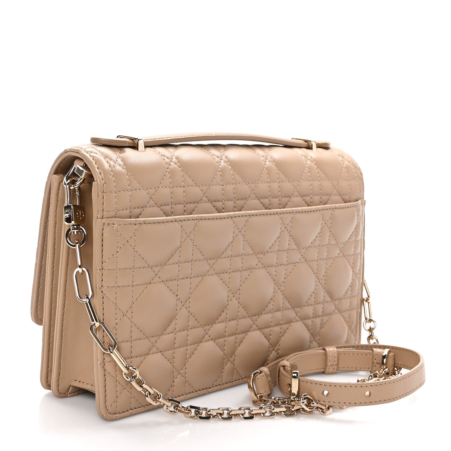 Lambskin Cannage My Dior Top Handle Bag Beige