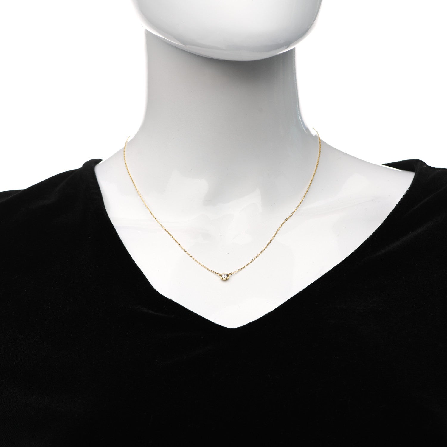 Tiffany 18K Yellow Gold Diamond .28ct Elsa Peretti Diamonds by the Yard Pendant Necklace 2 of 8